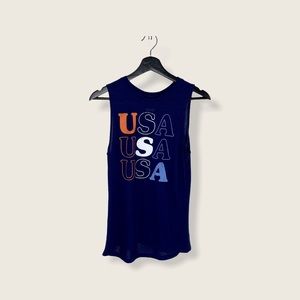 Modern Lux USA Soft Patriotic Navy Blue Tank Top